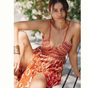 Rust and Cream Textured Dress